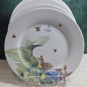 Peter Rabbit 10.5” Dinner 4 Plates Beatrix Potter By Zrike Brands Easter Spring